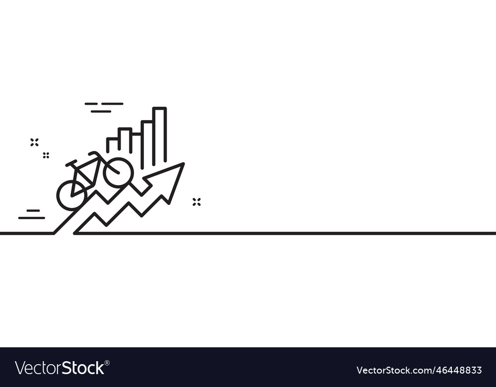 Training results line icon bicycle ride chart