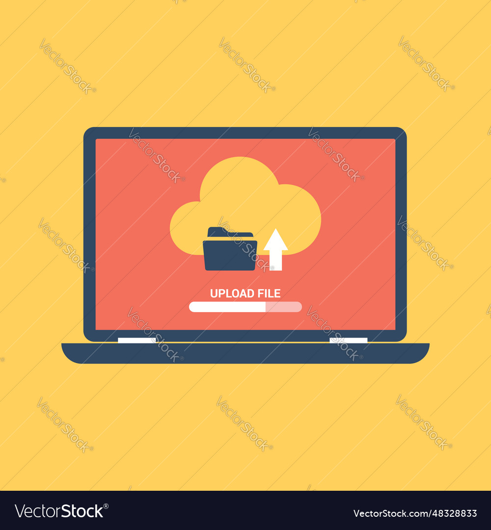 Upload file and folder concept flat design
