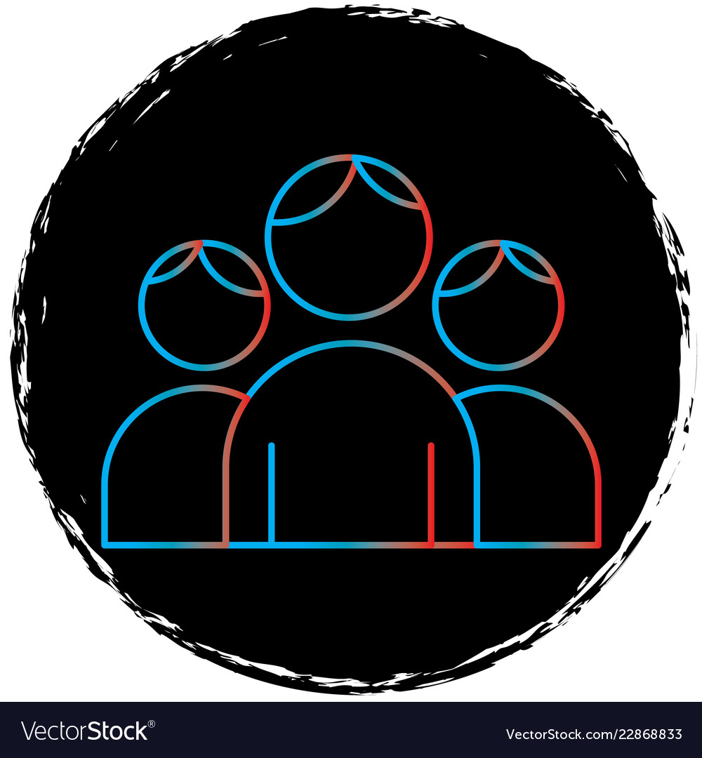 Users icon in creative design with elements