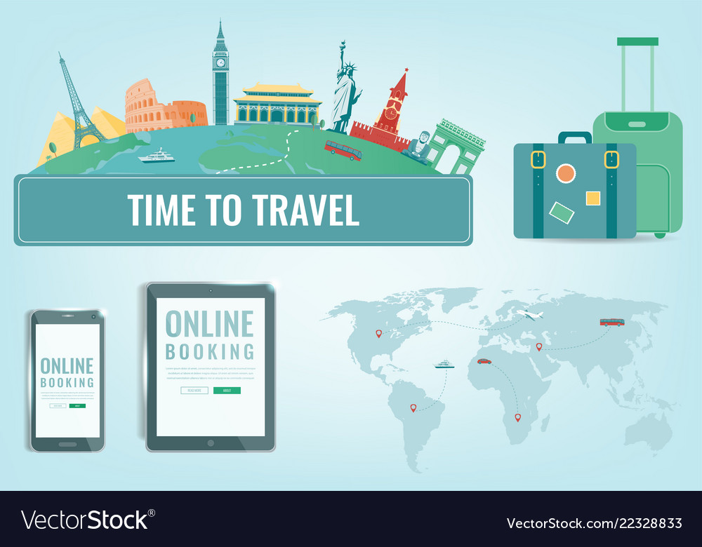 World Landmarks Travel Composition