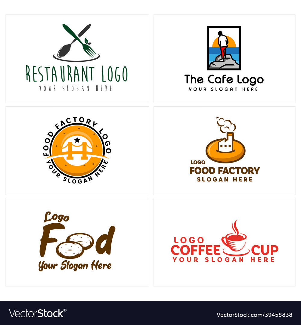 A set of food beverage cafe restaurant logo design