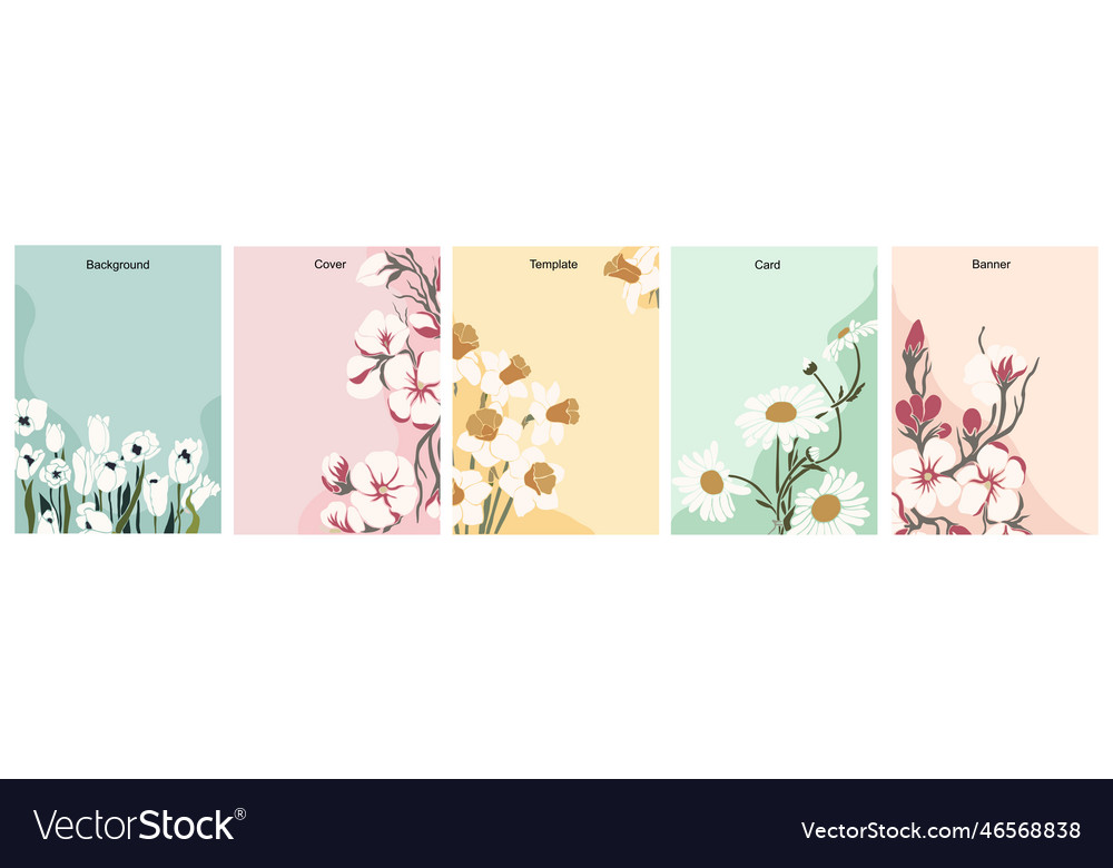 Abstract floral spring backgrounds art set vector image Abstract floral spring backgrounds art set