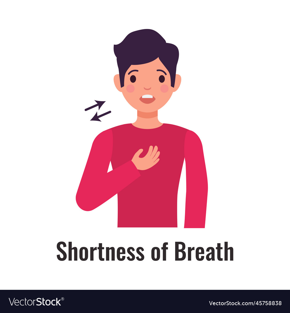 Asthma breath shortness composition Royalty Free Vector