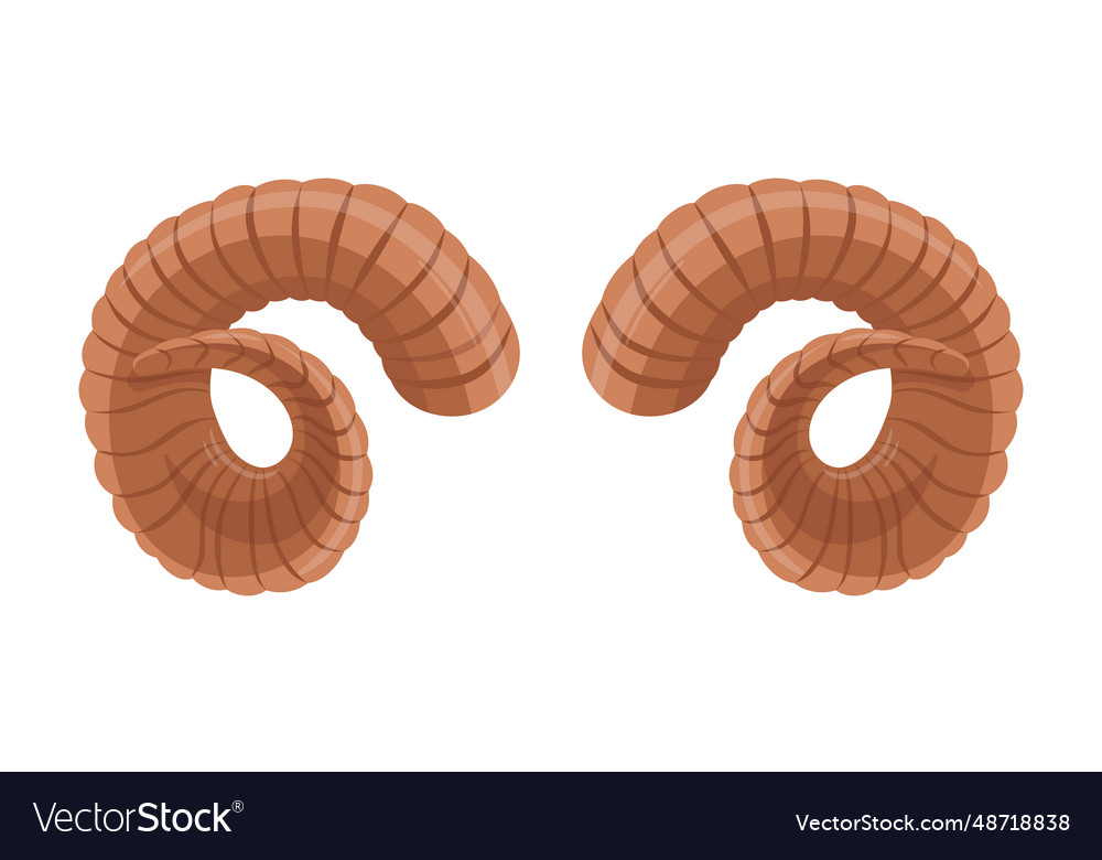 Cartoon ram horns animal wild mammal Royalty Free Vector