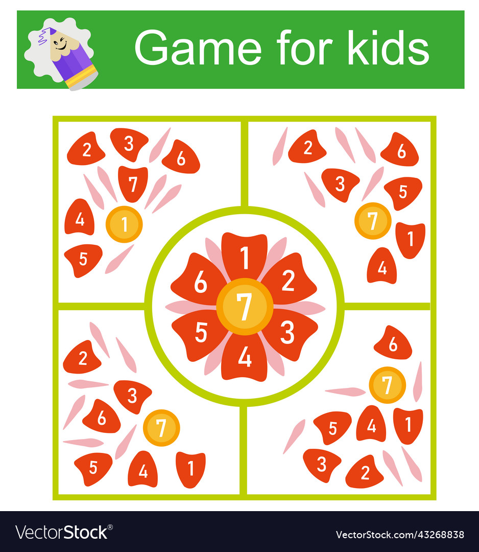 Education logic game for children Royalty Free Vector Image