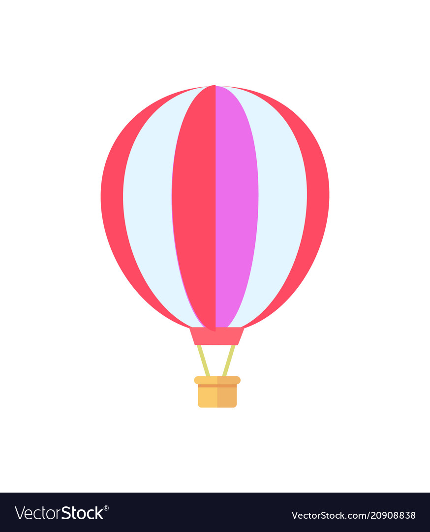 Hot air balloon white poster Royalty Free Vector Image