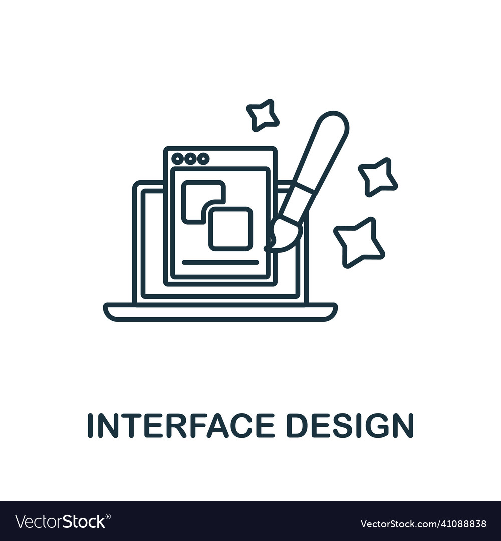 Interface design icon line element from graphic Vector Image Interface design icon line element from graphic