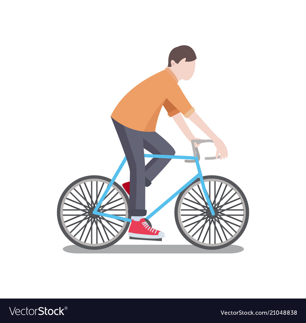 Man riding bicycle poster Royalty Free Vector Image