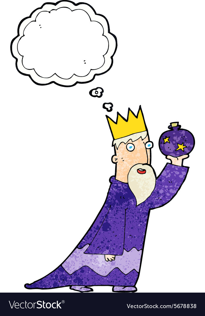 One of the three wise men with thought bubble