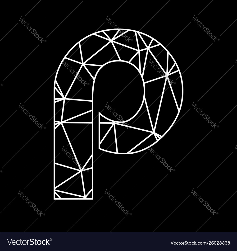 P geometric triangle block chain font