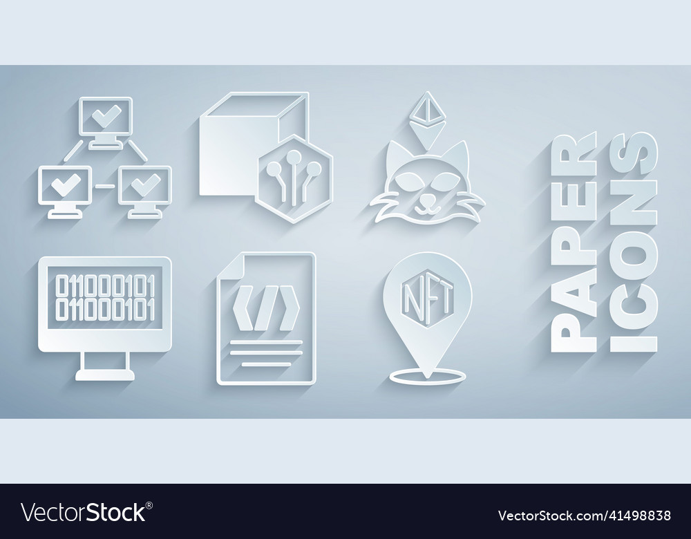 Set binary code nft digital crypto art vector image Set binary code nft digital crypto art