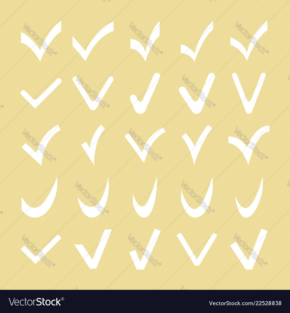 Set of different check marks vector image Set of different check marks