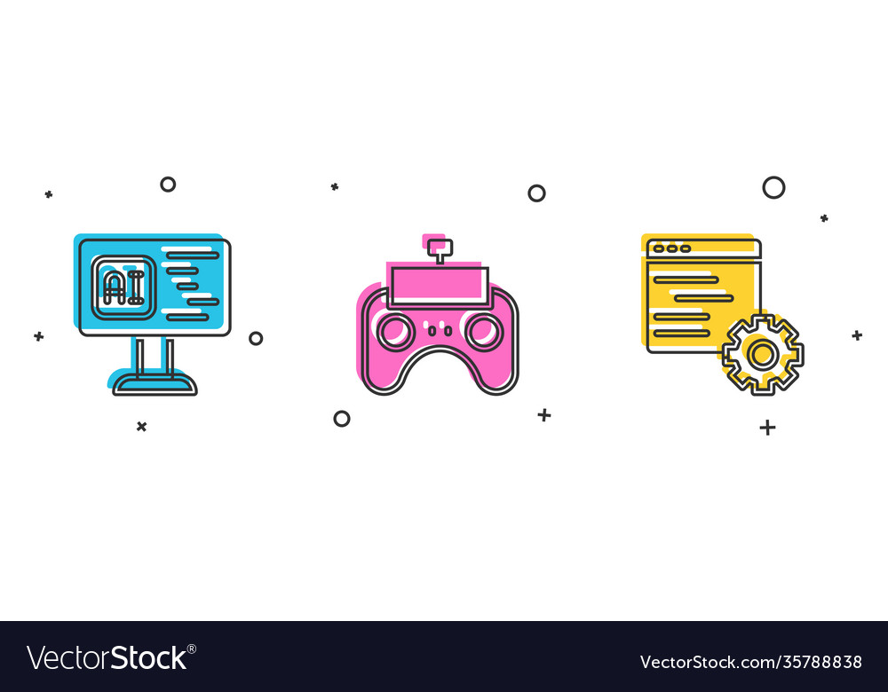 Software Fernbedienung und Computer api einstellen vector image Software Fernbedienung und Computer api einstellen