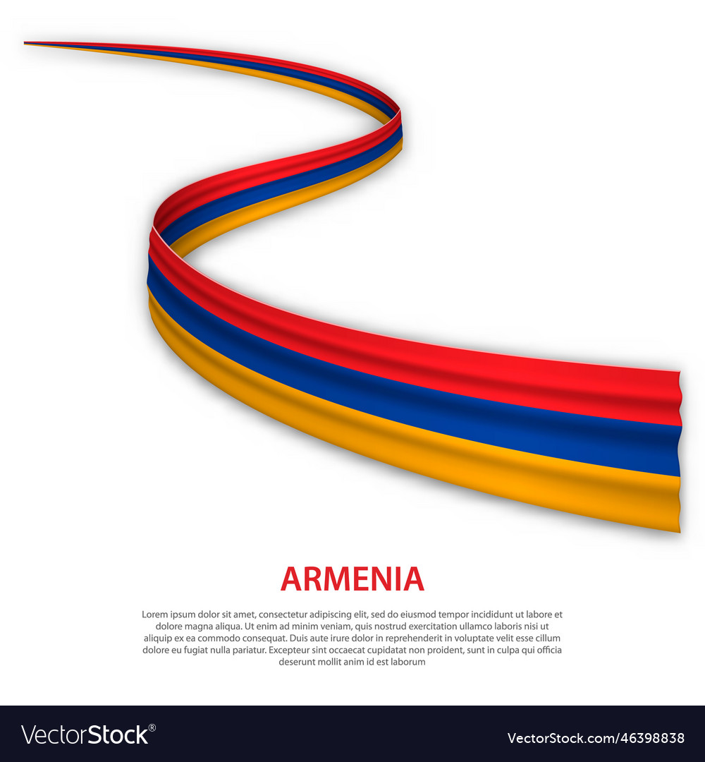 Waving Band oder Banner mit Flagge von Armenia