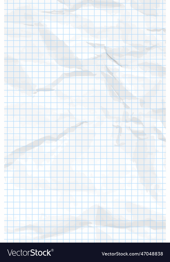 White lean crumpled checkered paper