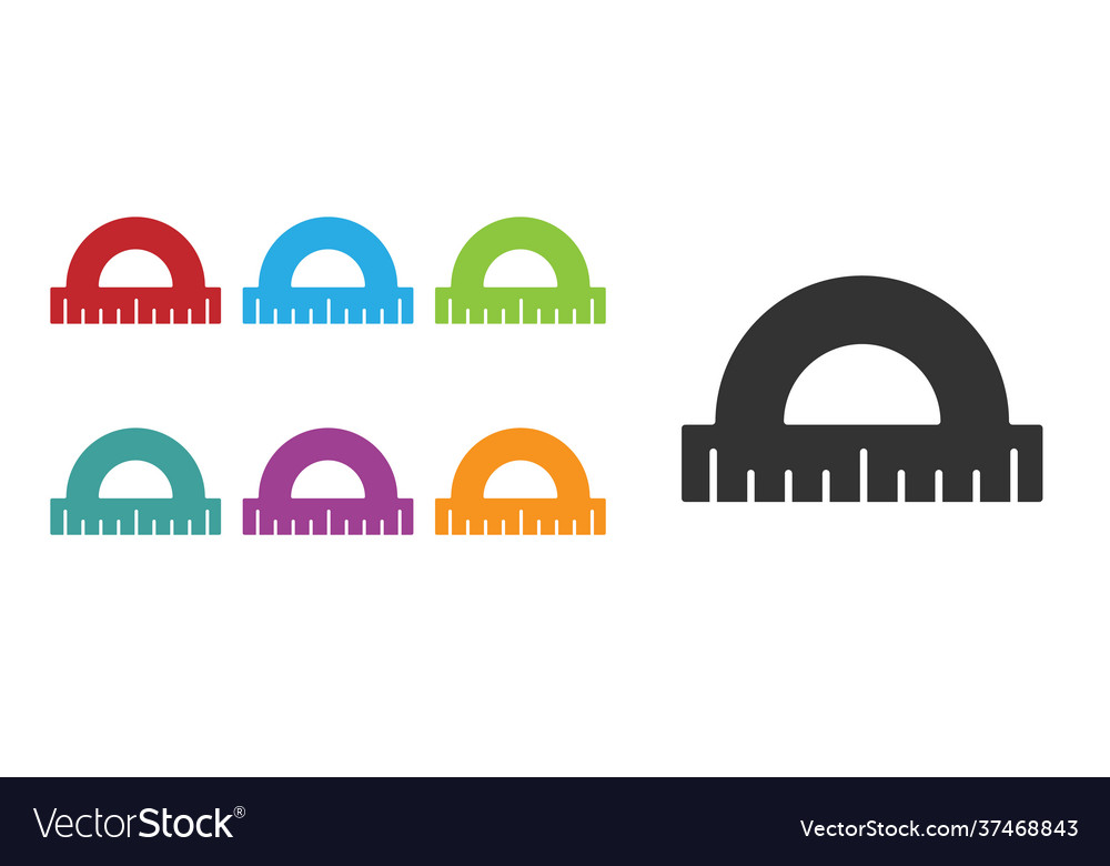Black protractor grid for measuring degrees icon vector image Black protractor grid for measuring degrees icon