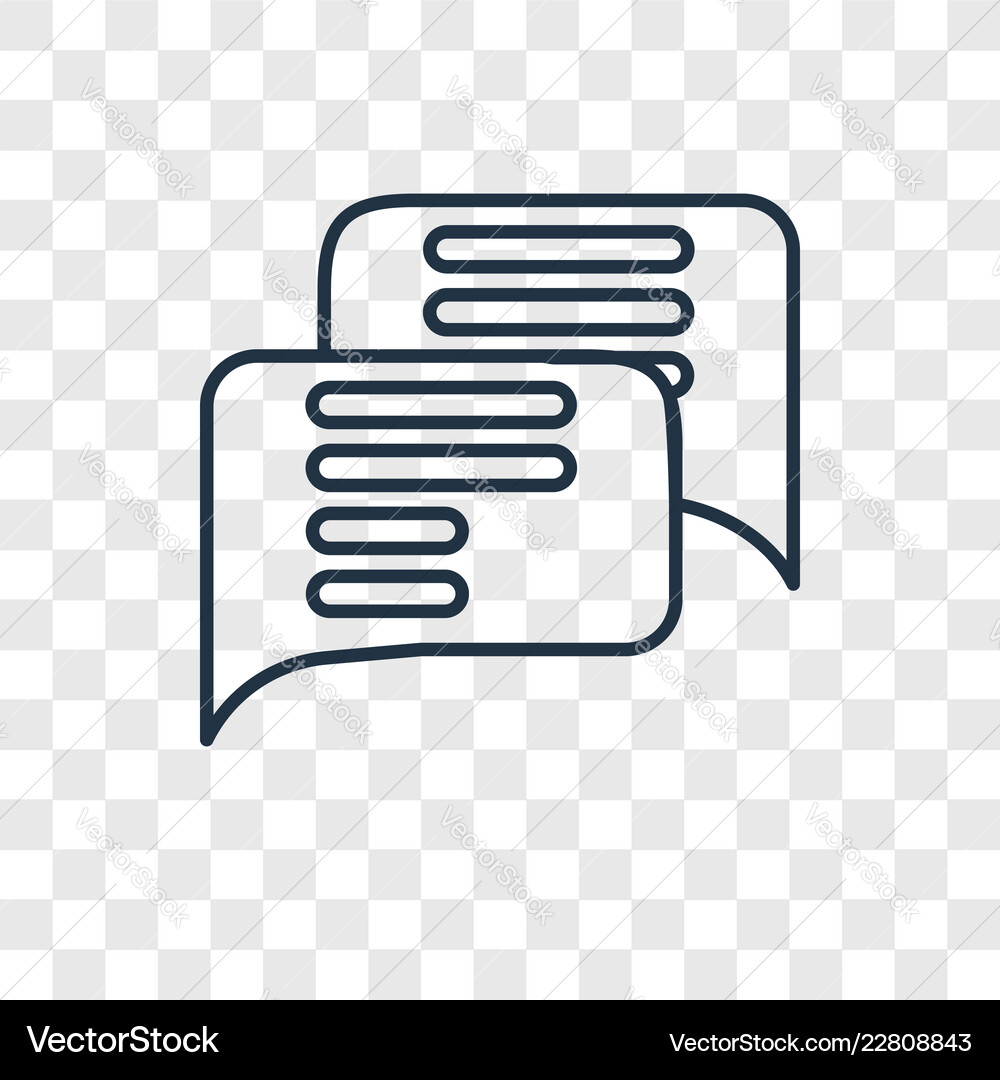 Chat concept linear icon isolated on transparent Vector Image