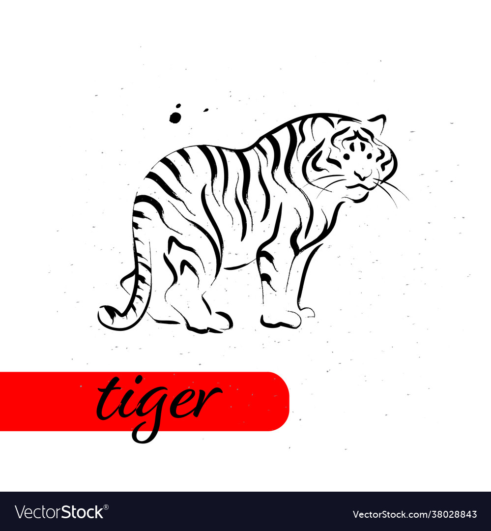 Chinese tiger year calendar animal silhouette Vector Image Chinese tiger year calendar animal silhouette Vector Image