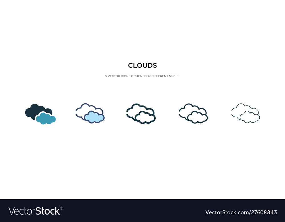 Clouds icon in different style two colored