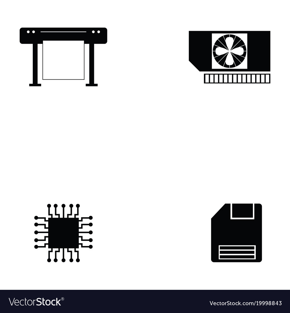 Computer hardware icon set