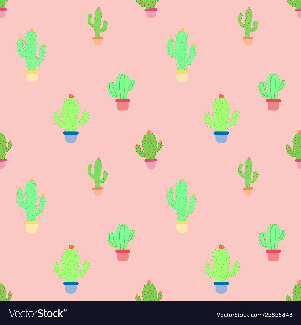 Cute Cactus Pattern Background