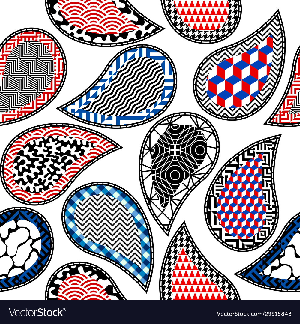 Geometric abstract pattern in patchwork style vector image Geometric abstract pattern in patchwork style