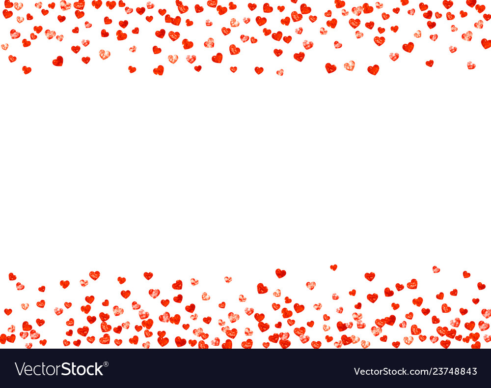 Heart frame background with gold glitter hearts Vector Image