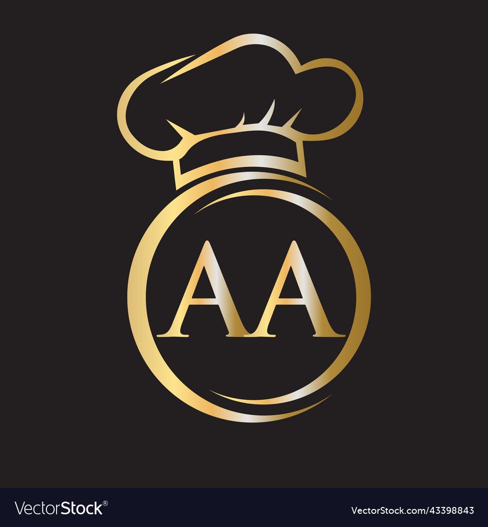 Initial letter aa restaurant logo template