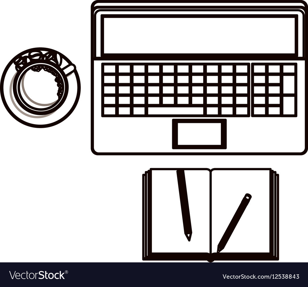 Isolated computer and notebook design Royalty Free Vector