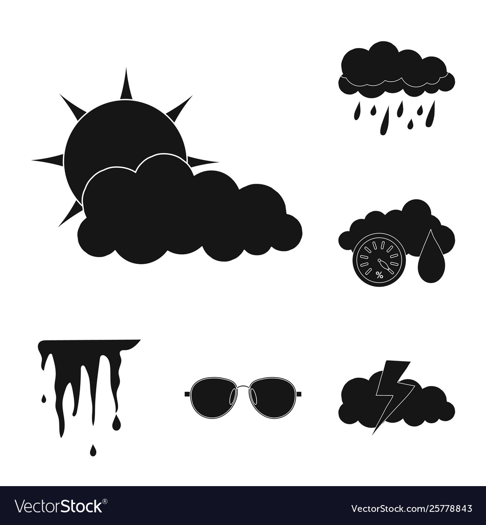 Isolated object weather and climate symbol set Vector Image Isolated object weather and climate symbol set
