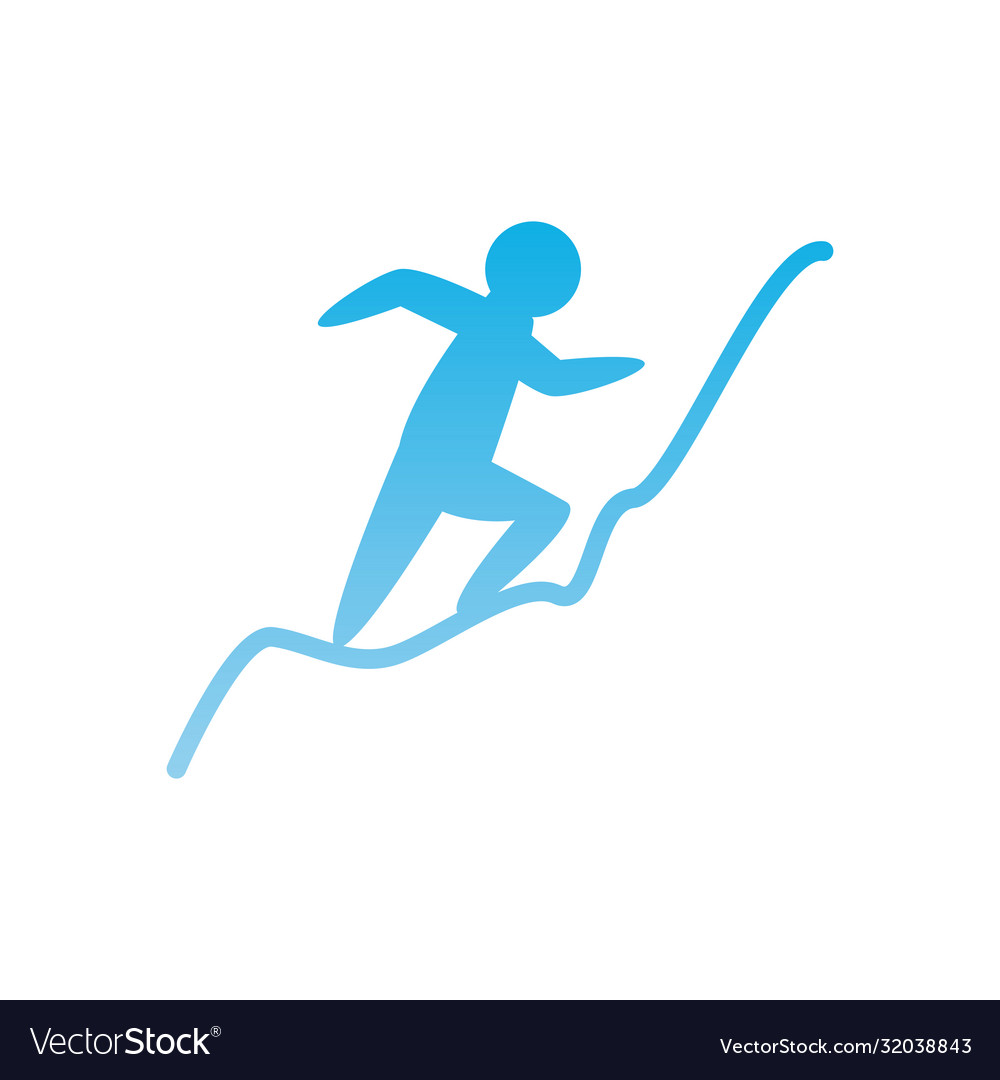 Man avatar climbing gradient style icon