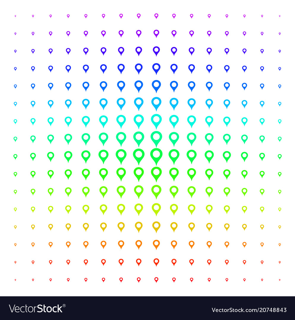 Map marker shape halftone spectral grid Vector Image Map marker shape halftone spectral grid