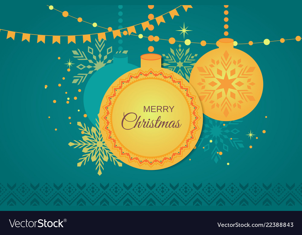 Merry christmas and new year greeting card vector image Merry christmas and new year greeting card