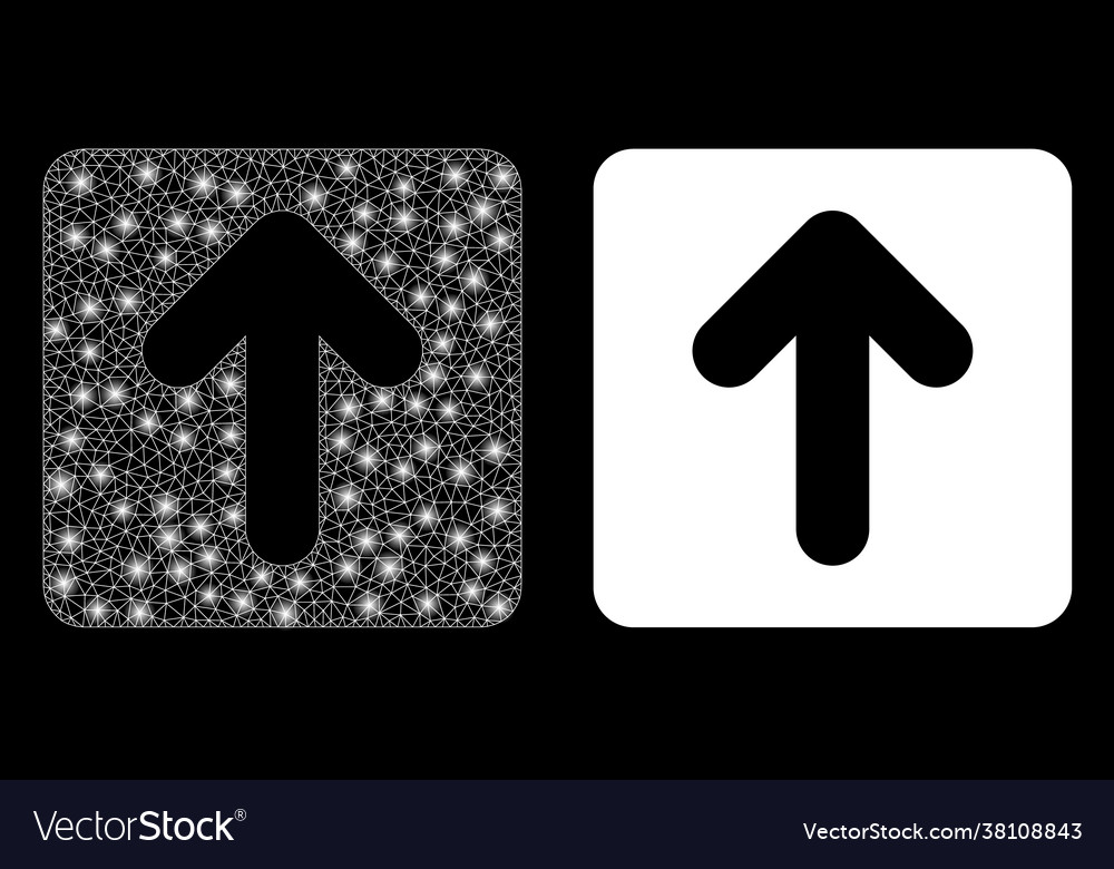 Polygonal wire frame mesh up cursor with light vector image Polygonal wire frame mesh up cursor with light