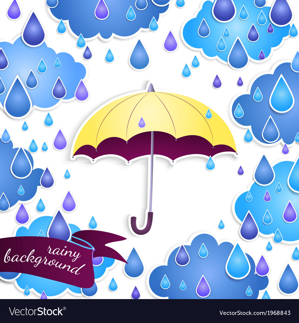 Rainy Day Umbrellas - Bright Background