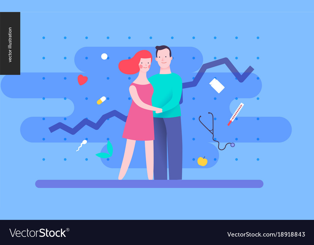 Reproduction A Couple Planning Baby Royalty Free Vector