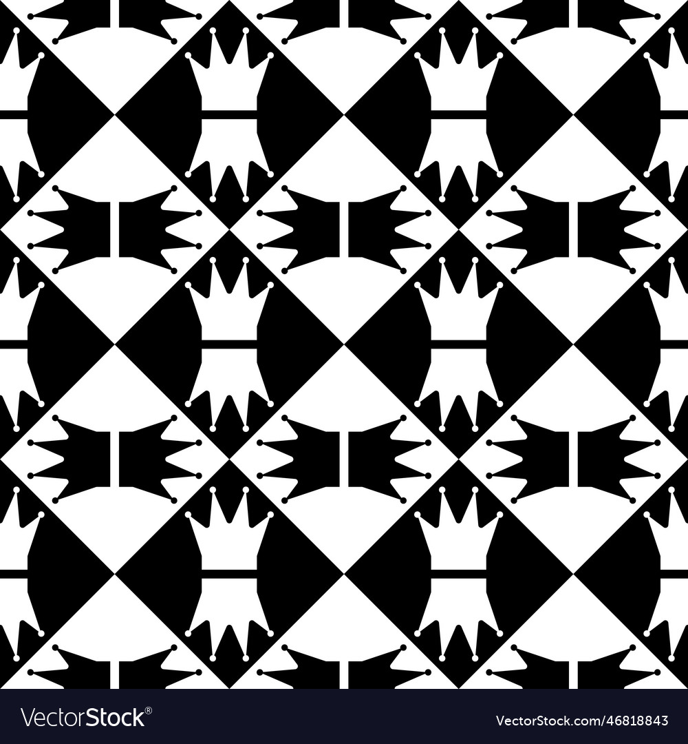 Seamless pattern with chess queen endless