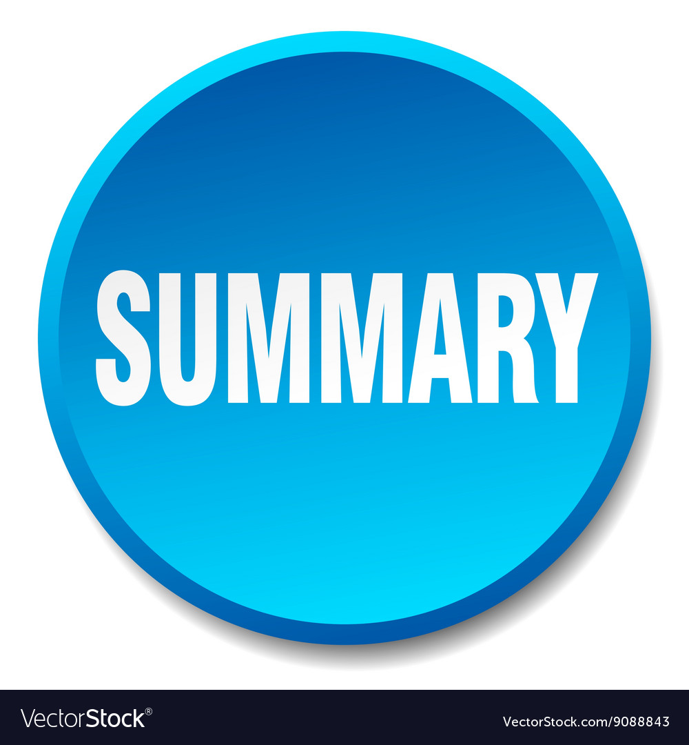 Summary blue round flat isolated push button