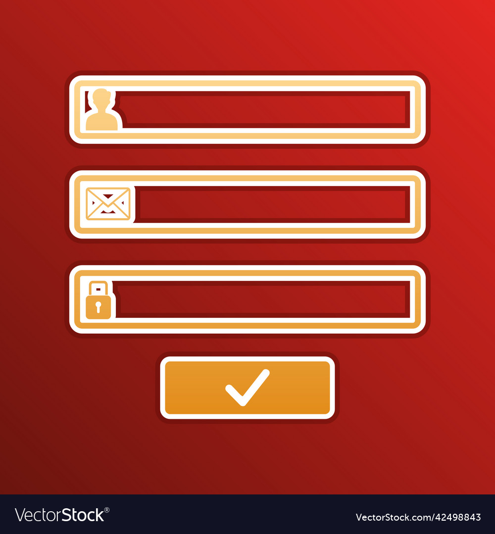 Web browser window with login page sign golden