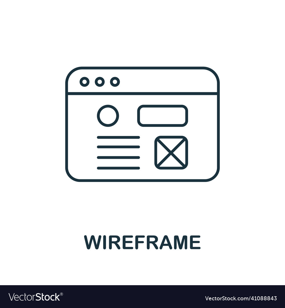 Wireframe icon line element from graphic design