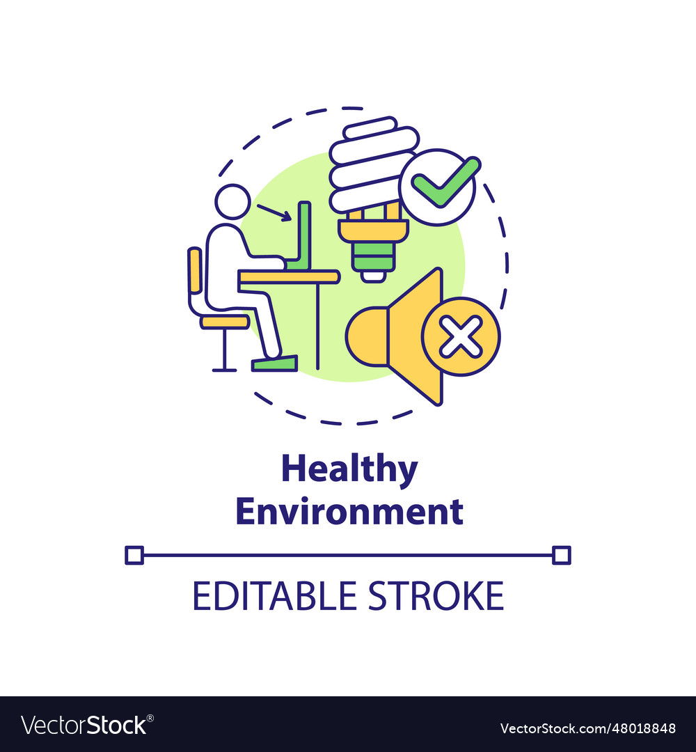 2d customizable healthy environment line icon Vector Image