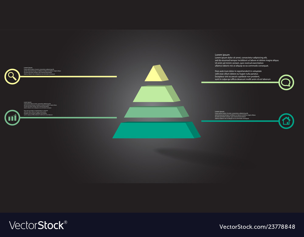 3d infographic template with embossed triangle vector image 3d infographic template with embossed triangle