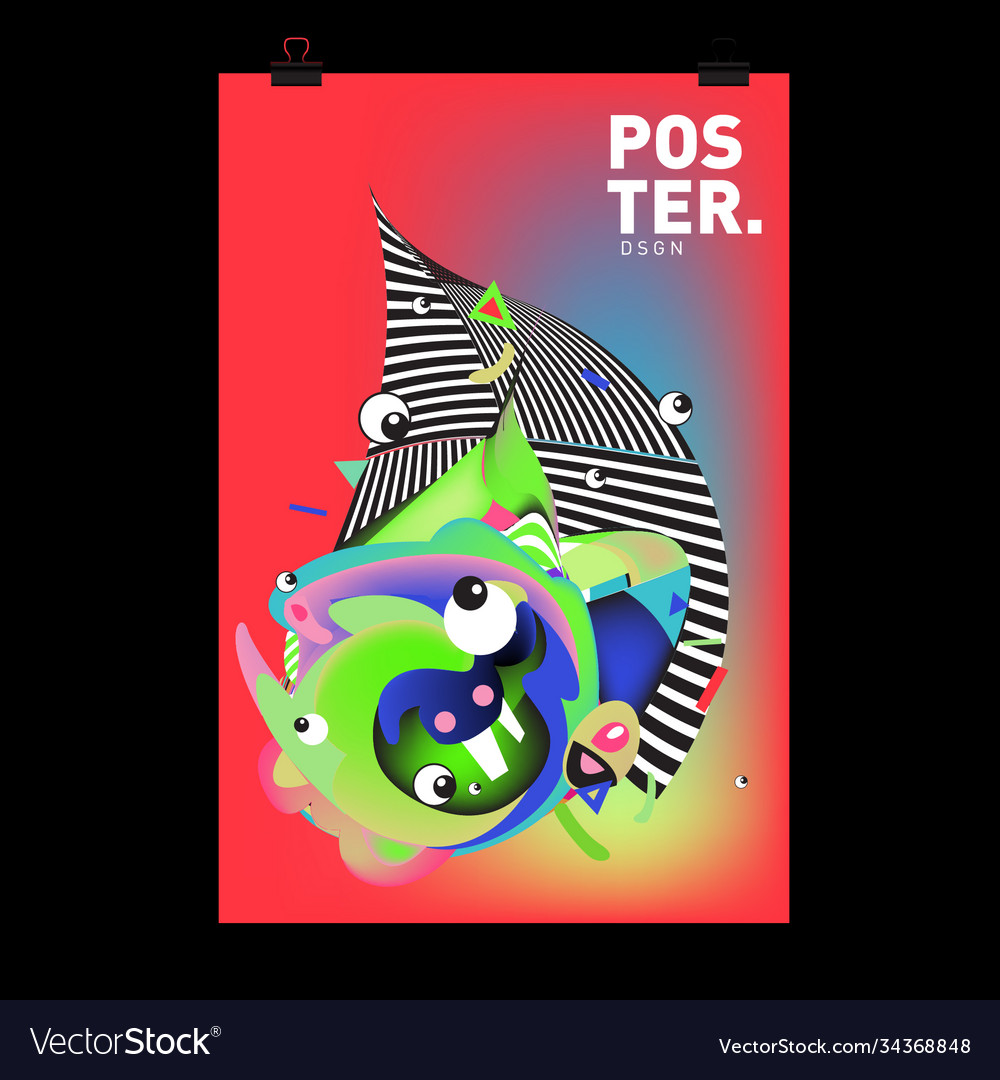 Abstract colorful cartoon character cover