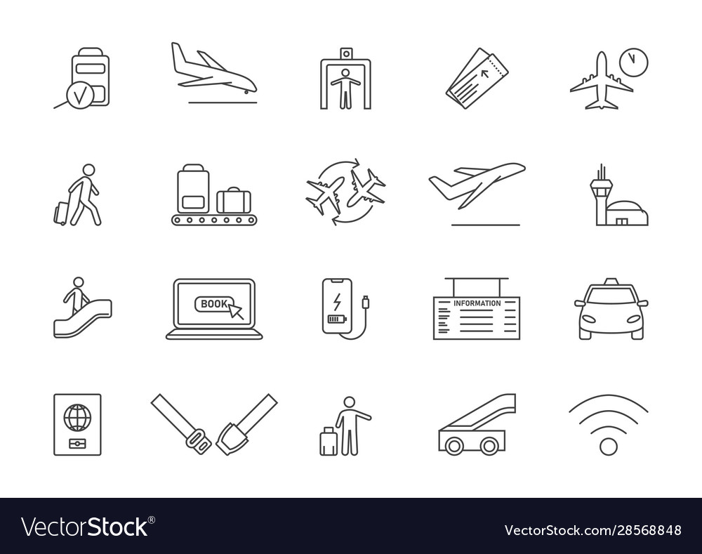 Airport & Travel Icons Set