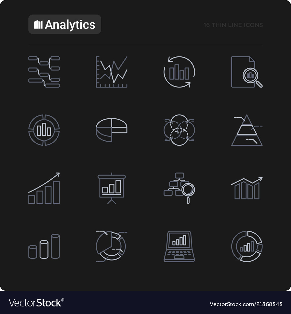 Analytics Line Icons Set