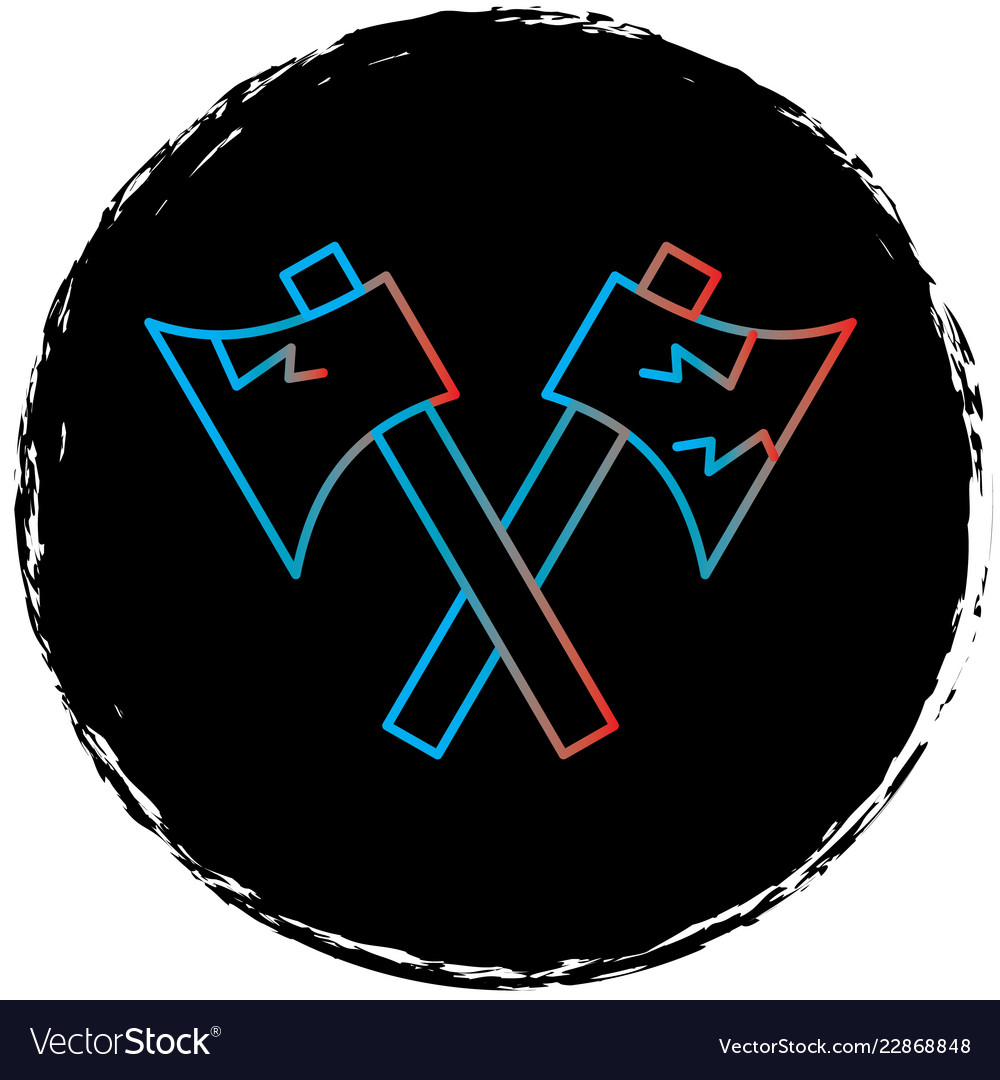 Axe icon in creative design with elements
