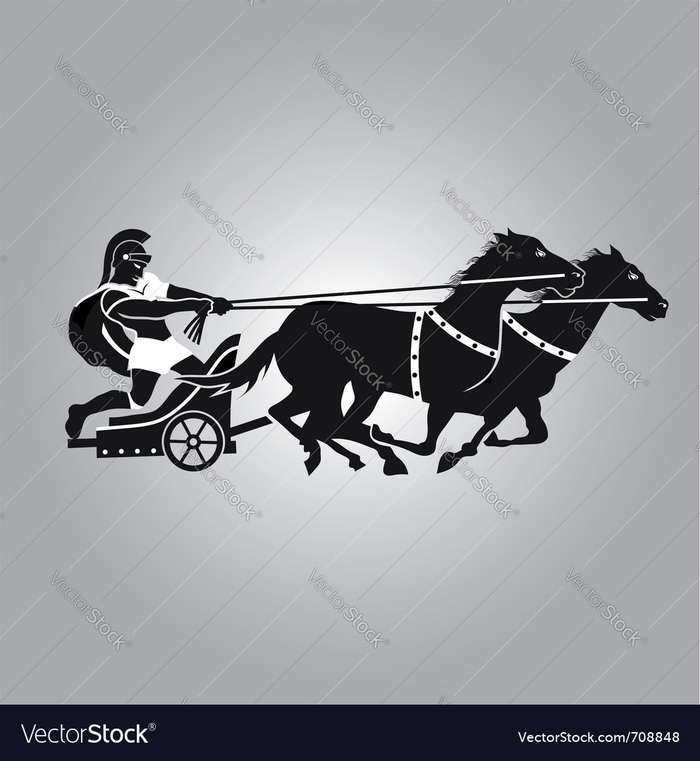 Chariot with horses Royalty Free Vector Image - VectorStock