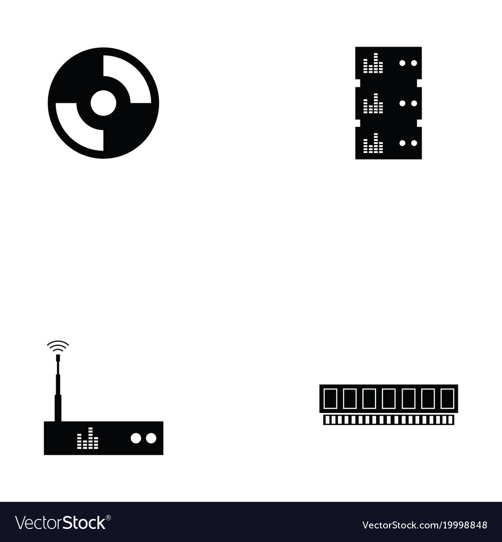 Computer hardware icon set