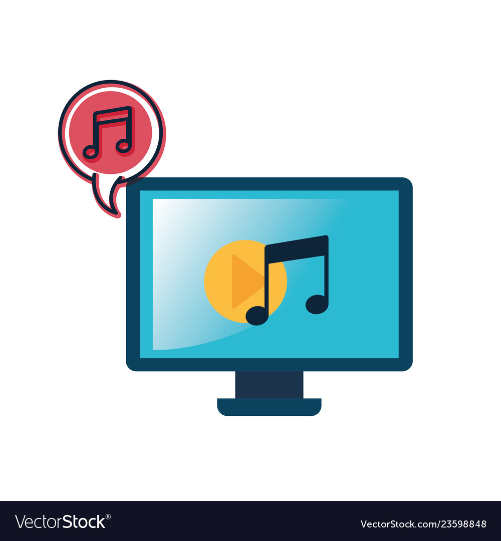 Computer screen with objects isolated icon