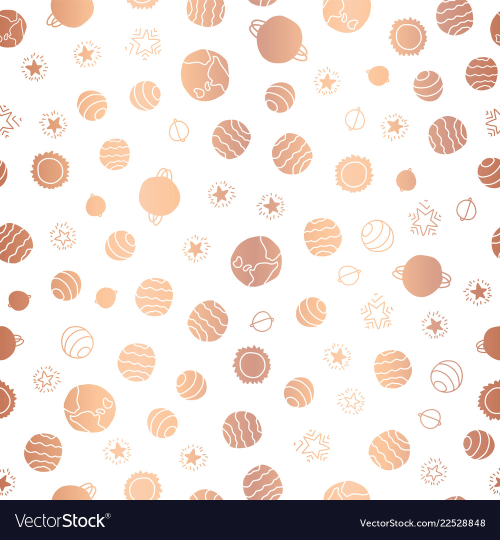 Copper Foil Space Planets Pattern